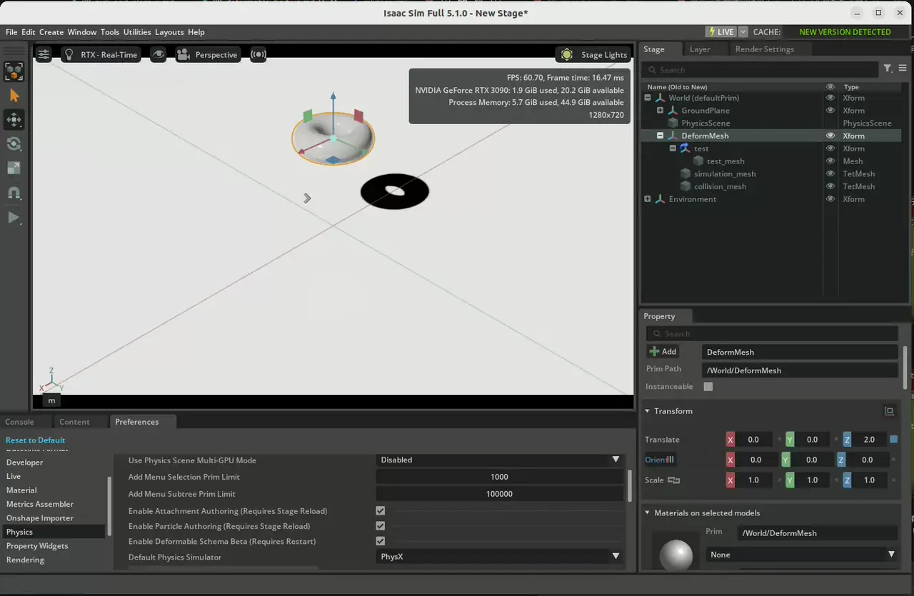 Deformable Mesh test
