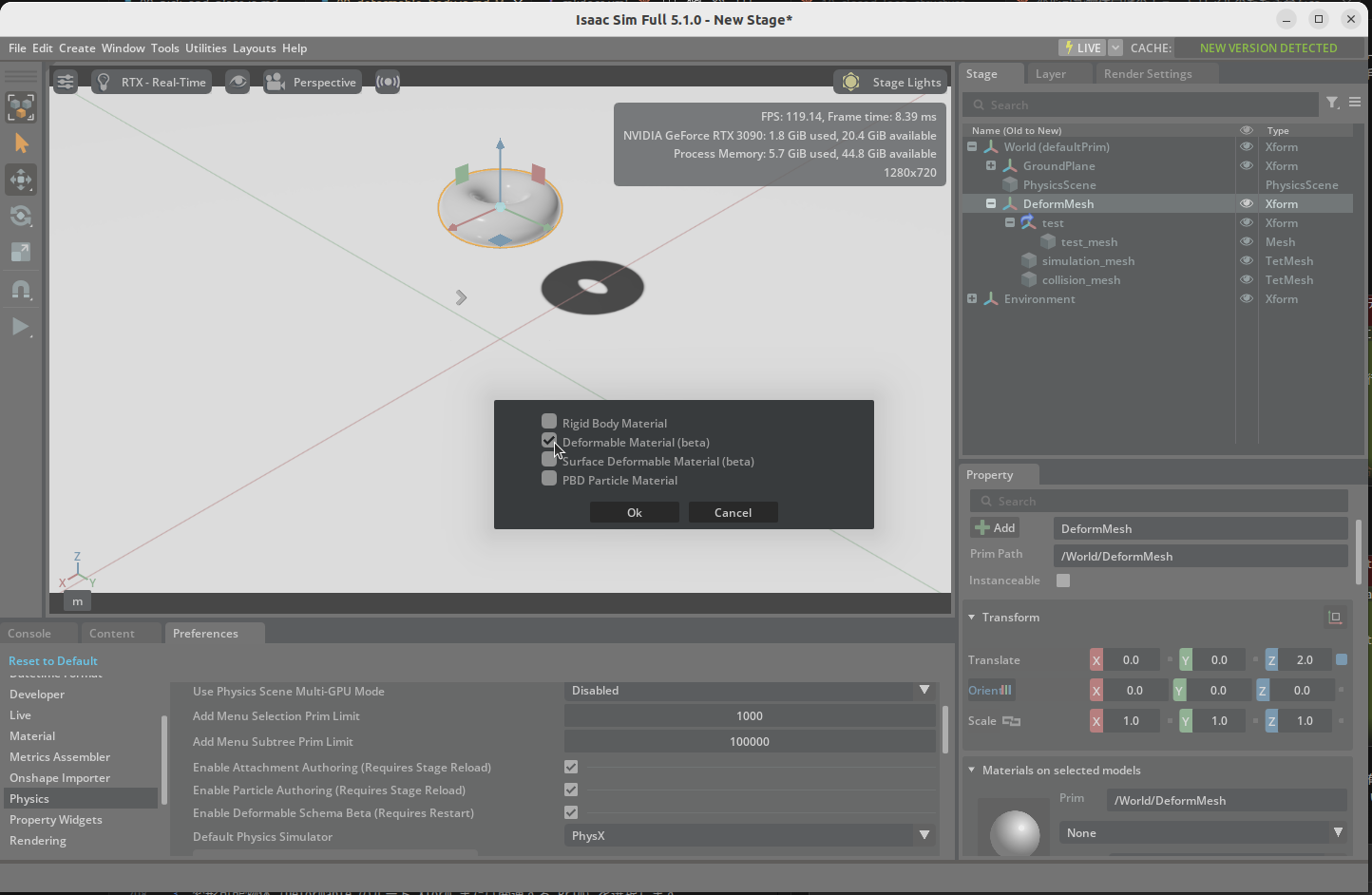 Creating Deformable Material