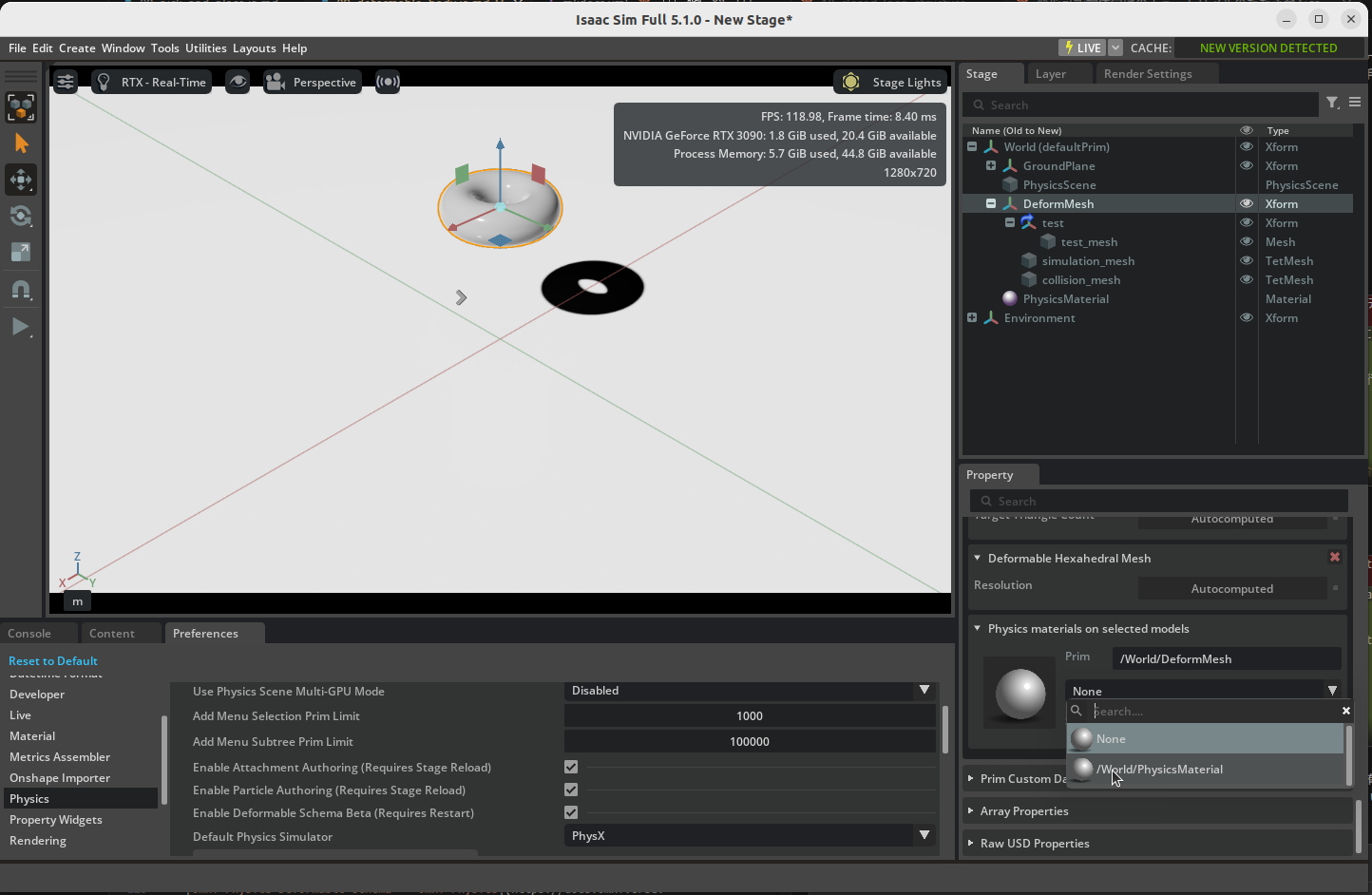 Assigning the material