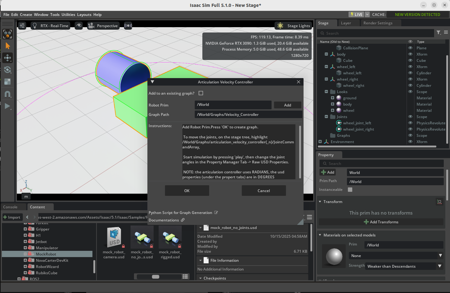 Articulate a Basic Robot - Isaac Sim Tutorials