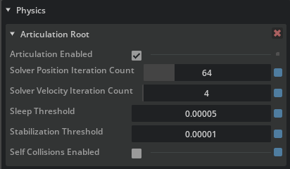 Articulation properties